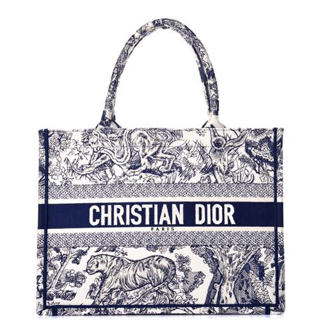 christian dior book tote toile de jouy bag|CHRISTIAN DIOR Canvas Embroidered Medium Dioriviera Toile .